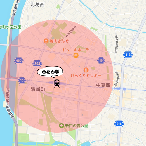 西葛西エリア地図